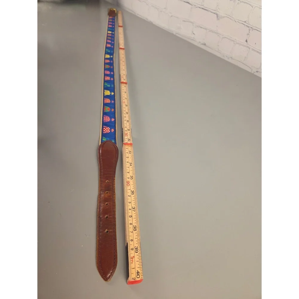 Leather Ribbon Belt Jockeys Horse Racing Kentucky Derby YRL Sz 34